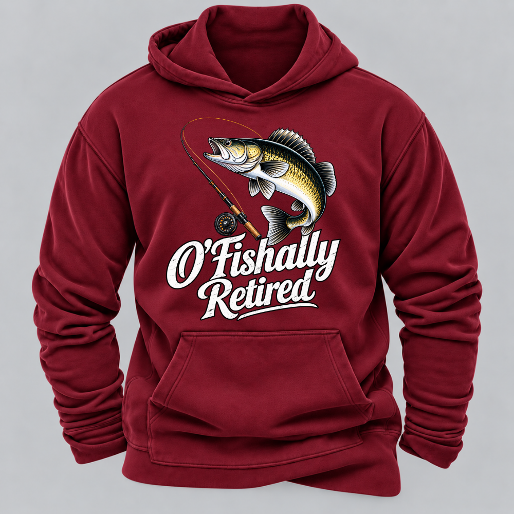 O'Fishally Retired Premium Fit Mens Hoodies