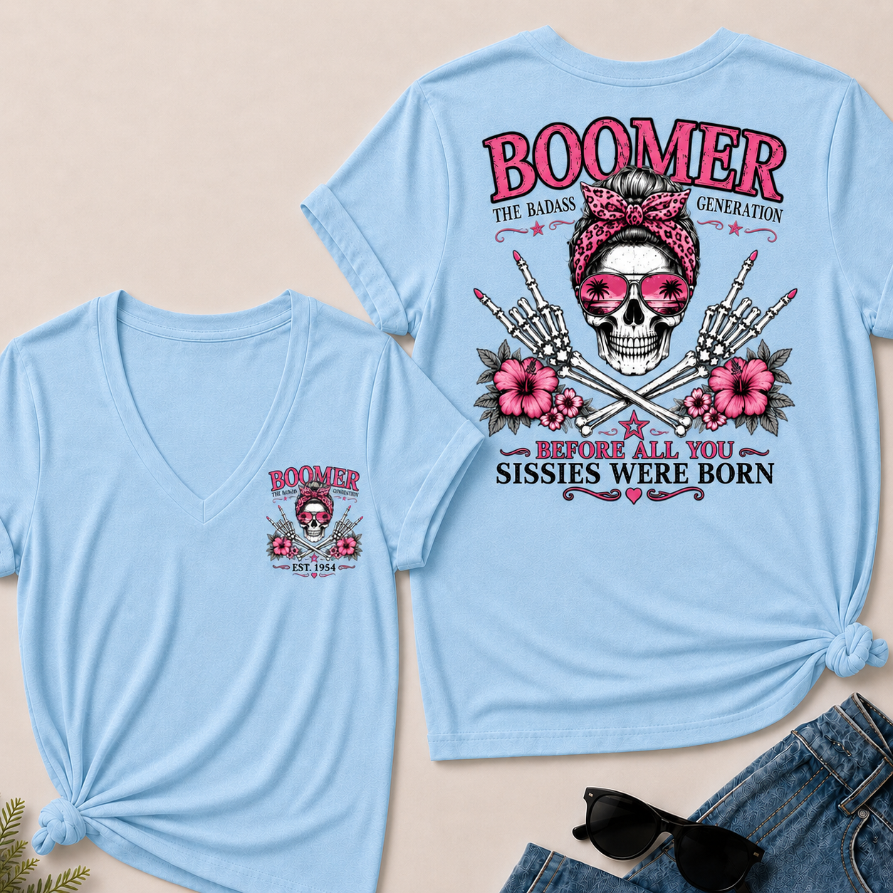 Boomer The Badass Generation Before All You Sissies Were Born V-Neck Tee