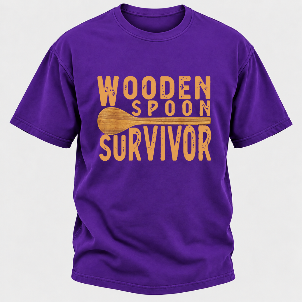 Wooden Spoon Survivor Funny Graphic T-Shirt