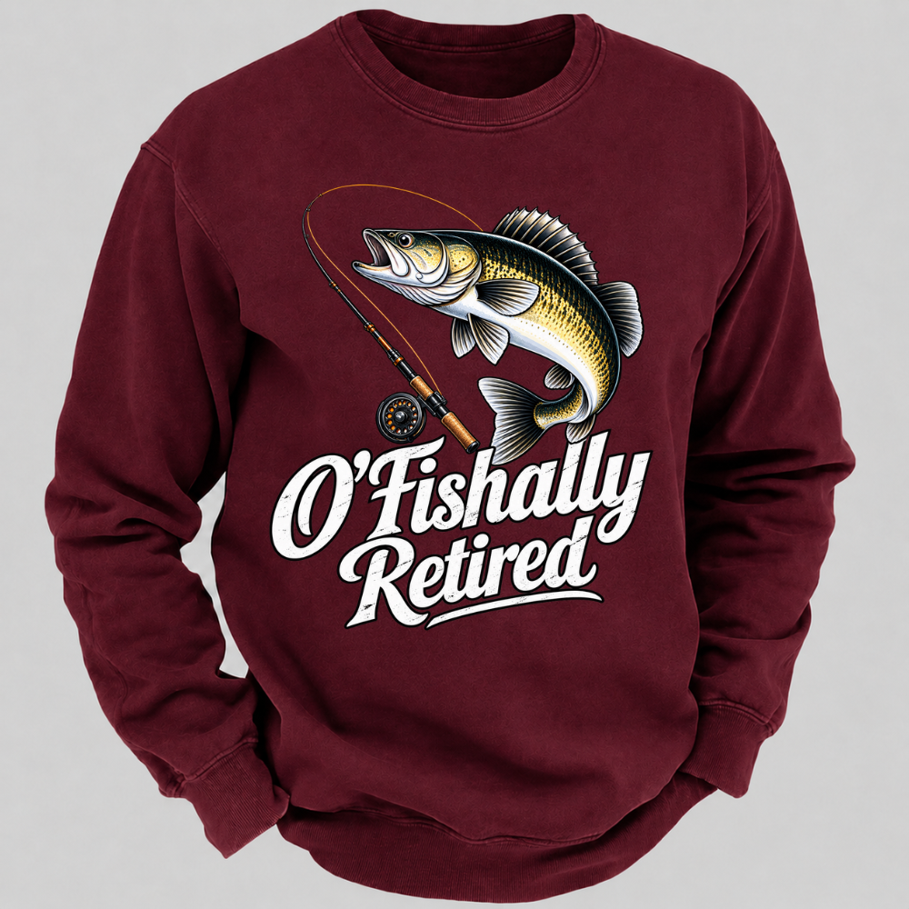 O'Fishally Retired Funny Fishing Graphic Sweatshirt