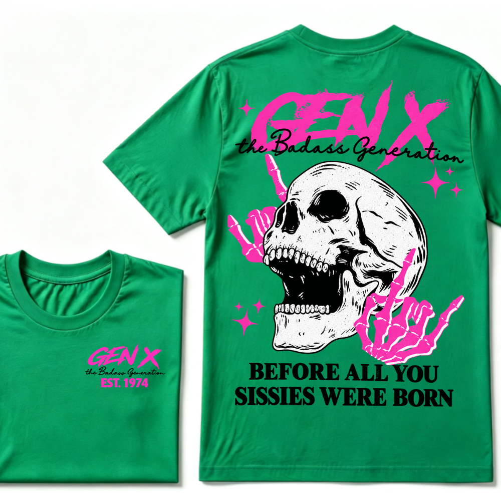 GEN X EST. Year – Badass Generation Retro Punk Tee