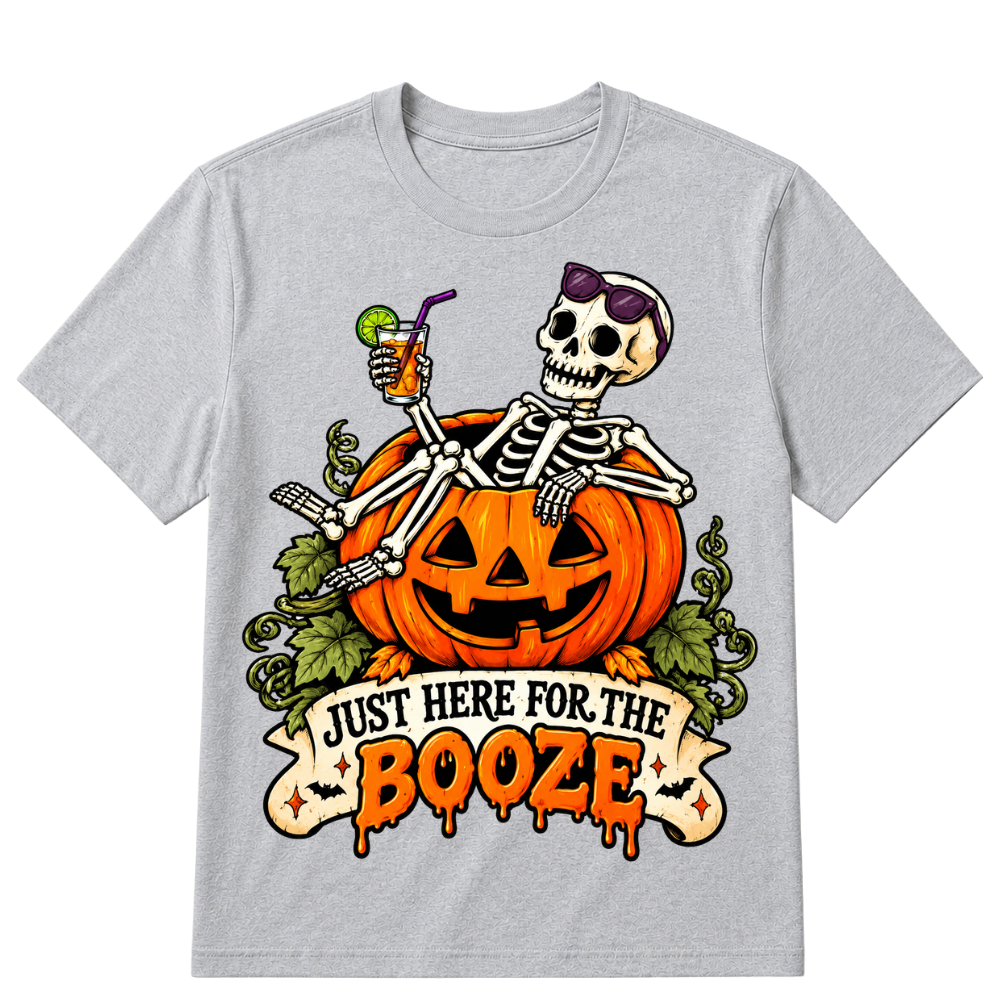 Just Here For The Booze T-Shirt, New Halloween Oversized Tee