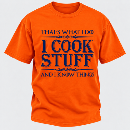 That's What I Do I Cook Stuff And I Know Things Retro Kitchen Chef Graphic T-Shirt