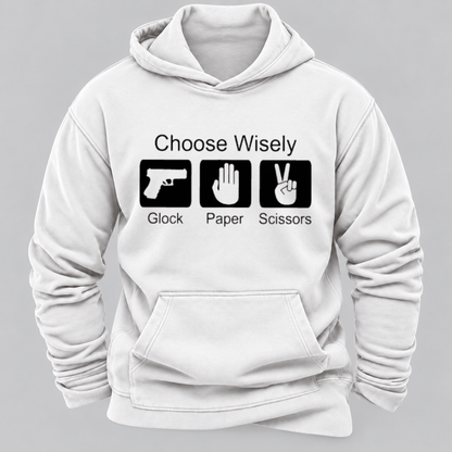 Choose Wisely – Glock Paper Scissors Funny Graphic Hoodie