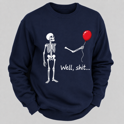 Funny Skeleton Red Balloon Graphic Sweatshirts