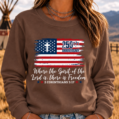 Christian America 250th Anniversary Sweatshirts, Distressed Jesus 4th Of July Shirt, American Flag Sweatshirts