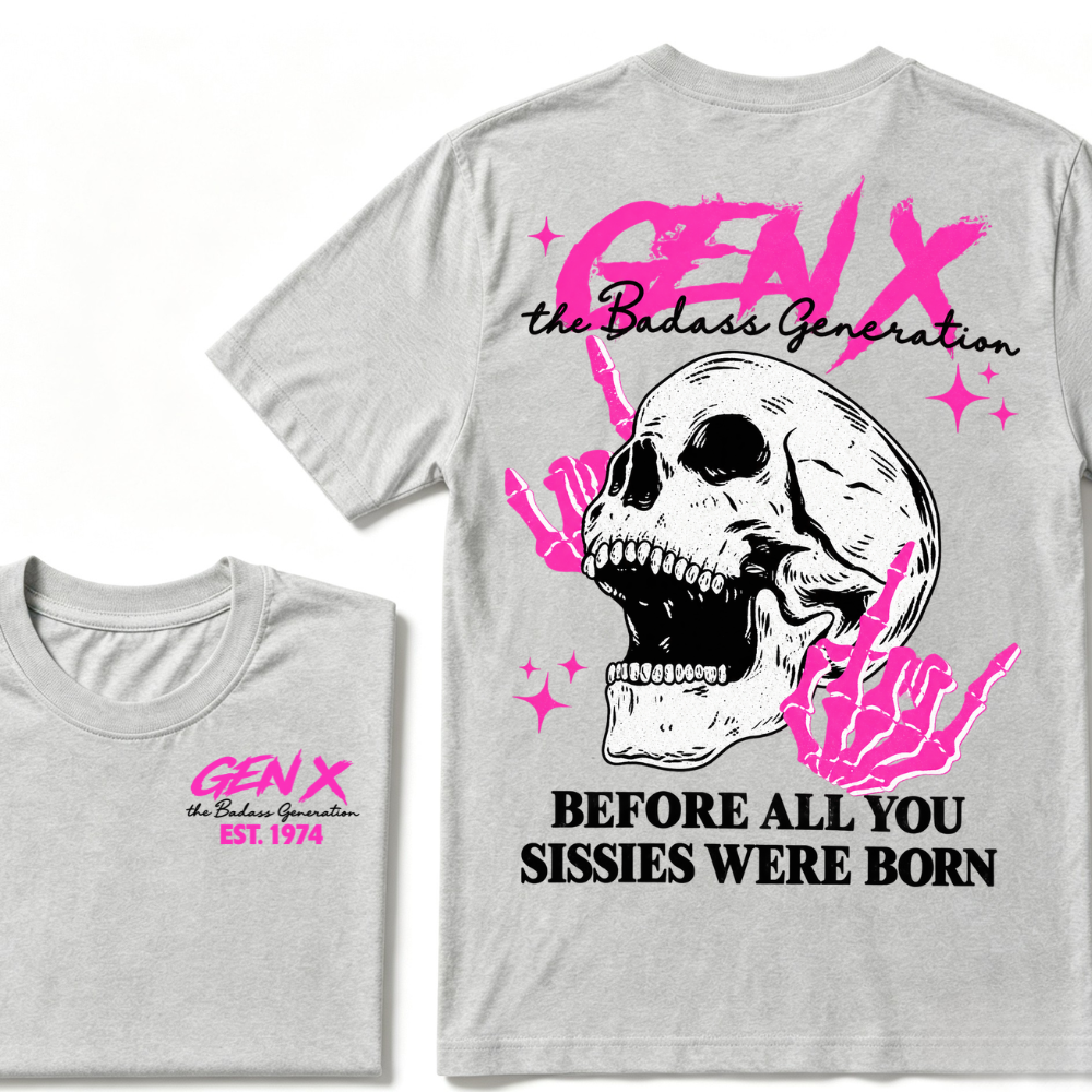 GEN X EST. Year – Badass Generation Retro Punk Tee