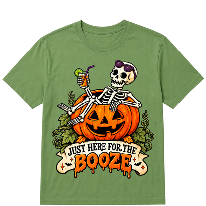 Just Here For The Booze T-Shirt, New Halloween Oversized Tee