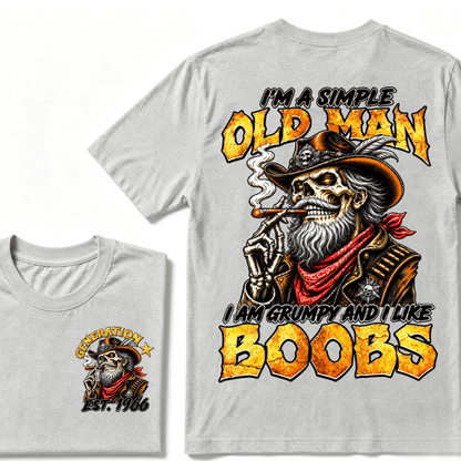 Custom Year I'm A Simple Old I Am Grumpy And I Like Boobs Generation EST.Year T-Shirt