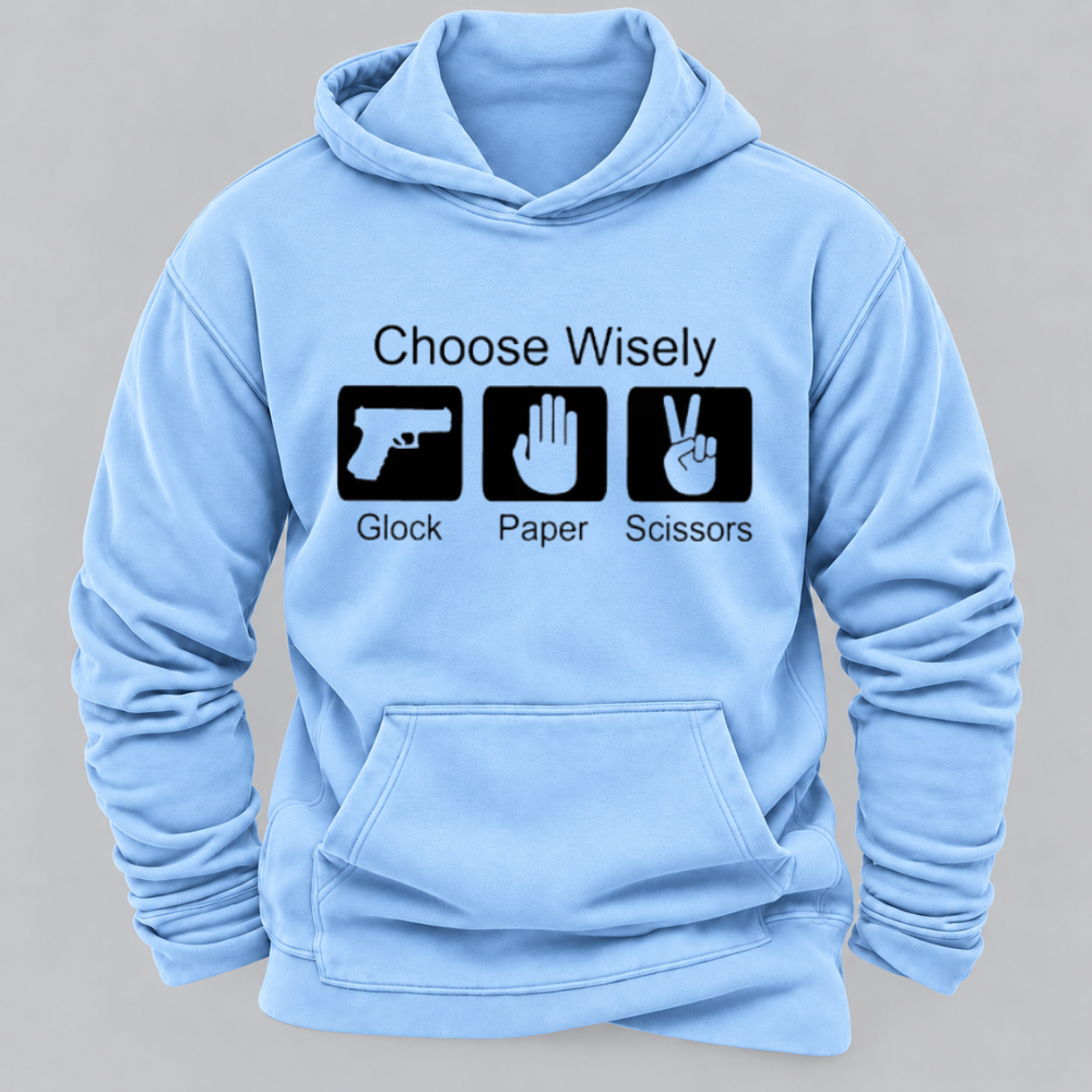 Choose Wisely – Glock Paper Scissors Funny Graphic Hoodie
