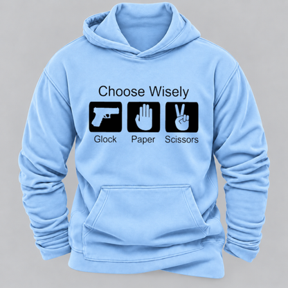 Choose Wisely – Glock Paper Scissors Funny Graphic Hoodie
