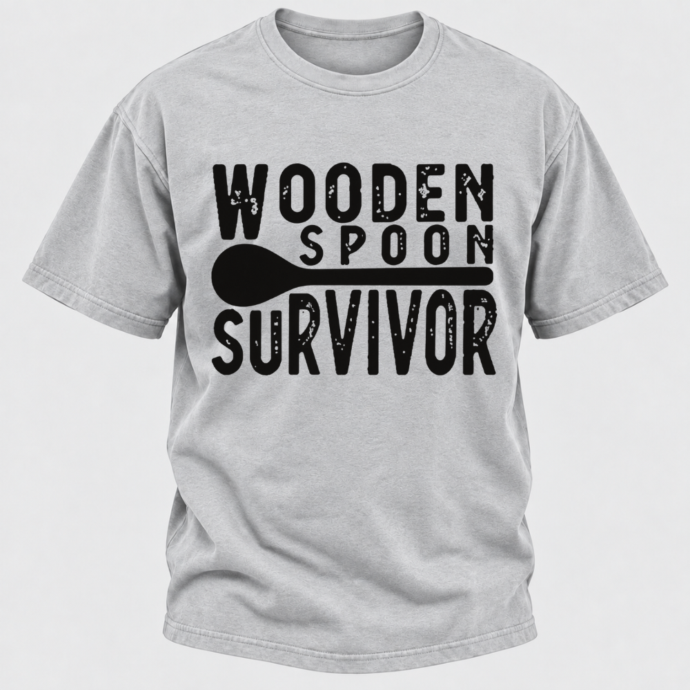 Wooden Spoon Survivor Funny Graphic T-Shirt