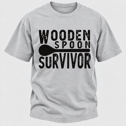 Wooden Spoon Survivor Funny Graphic T-Shirt