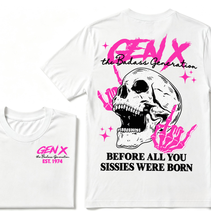 GEN X EST. Year – Badass Generation Retro Punk Tee