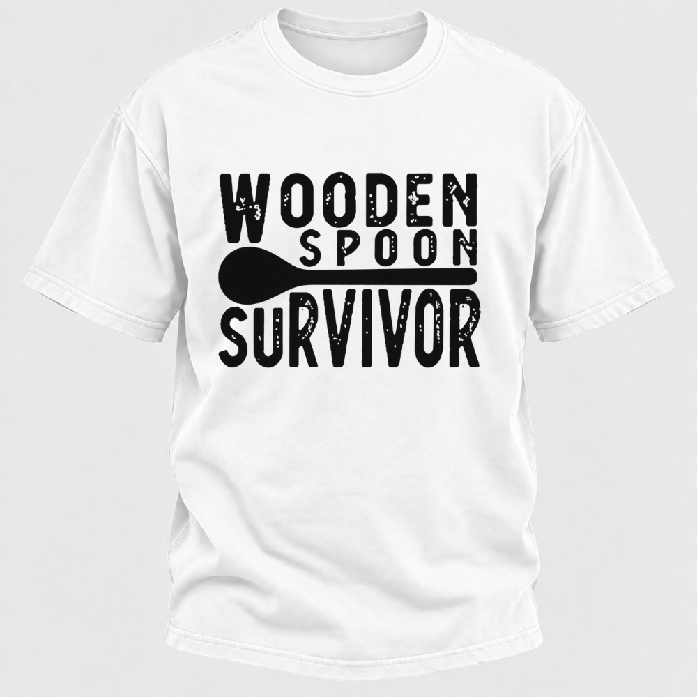 Wooden Spoon Survivor Funny Graphic T-Shirt