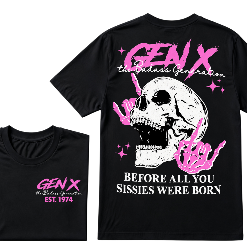 GEN X EST. Year – Badass Generation Retro Punk Tee