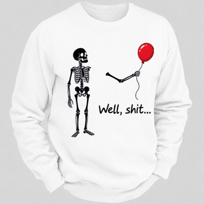Funny Skeleton Red Balloon Graphic Sweatshirts