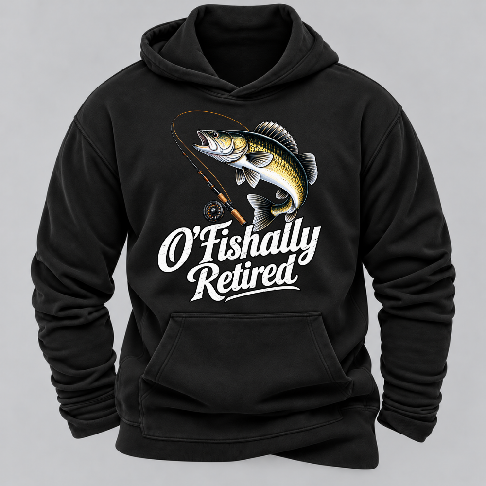 O'Fishally Retired Premium Fit Mens Hoodies