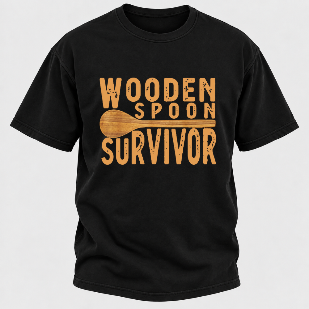 Wooden Spoon Survivor Funny Graphic T-Shirt