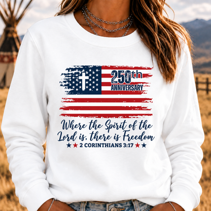 Christian America 250th Anniversary Sweatshirts, Distressed Jesus 4th Of July Shirt, American Flag Sweatshirts