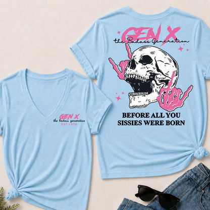 Custom Your Year Gen X – The Badass Generation V-Neck Tee