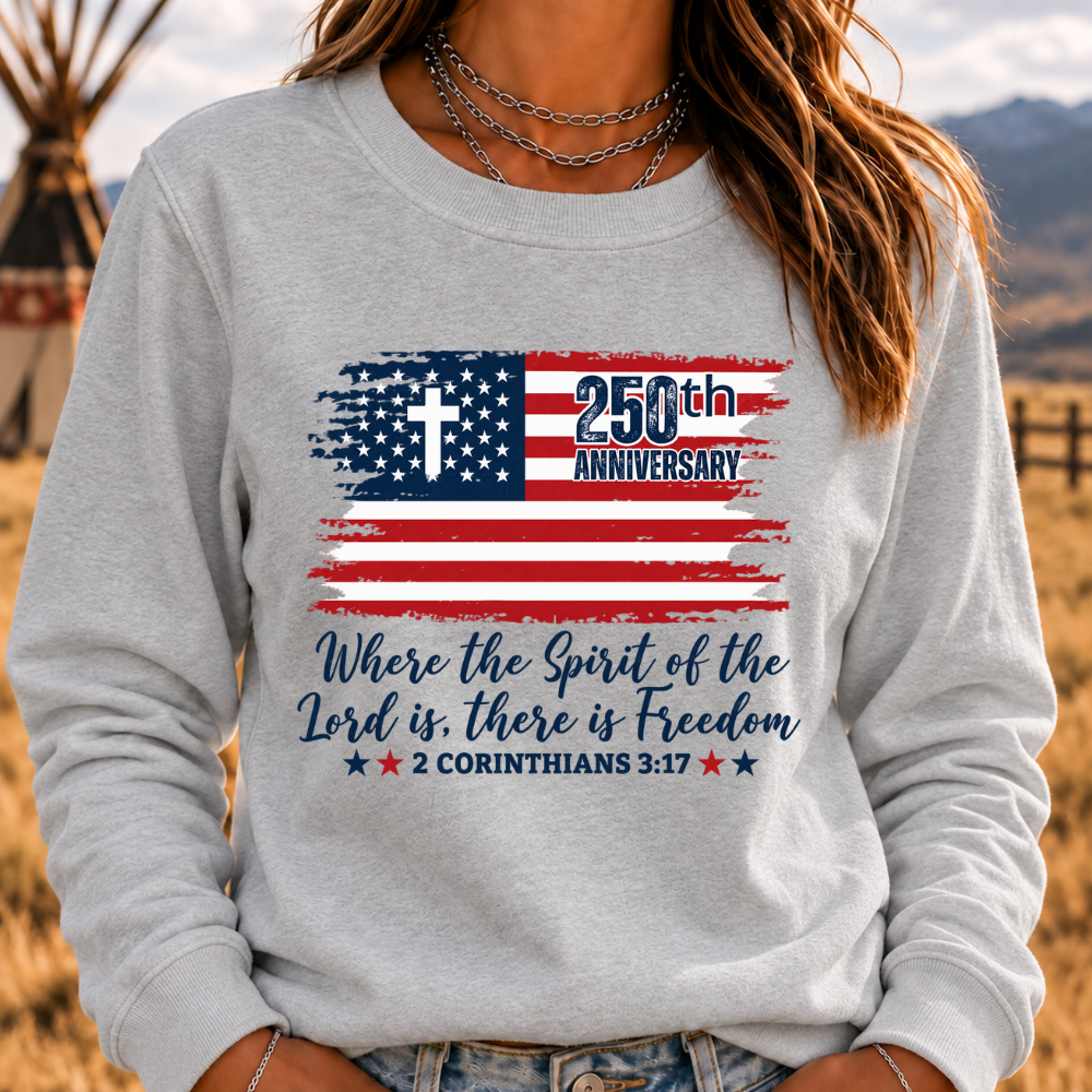 Christian America 250th Anniversary Sweatshirts, Distressed Jesus 4th Of July Shirt, American Flag Sweatshirts