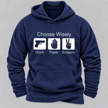 Choose Wisely – Glock Paper Scissors Funny Graphic Hoodie