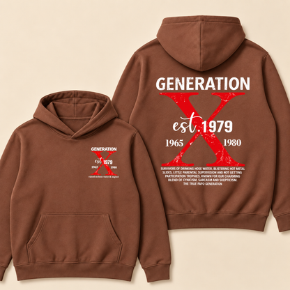 GENERATION X est. Year – Vintage Distressed Retro Hoodie Hoodie