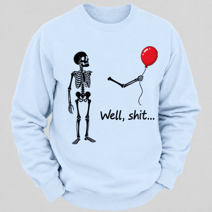 Funny Skeleton Red Balloon Graphic Sweatshirts
