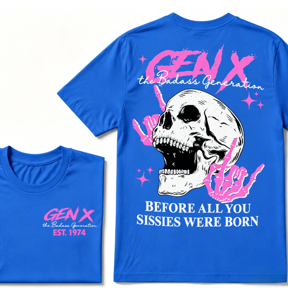 GEN X EST. Year – Badass Generation Retro Punk Tee