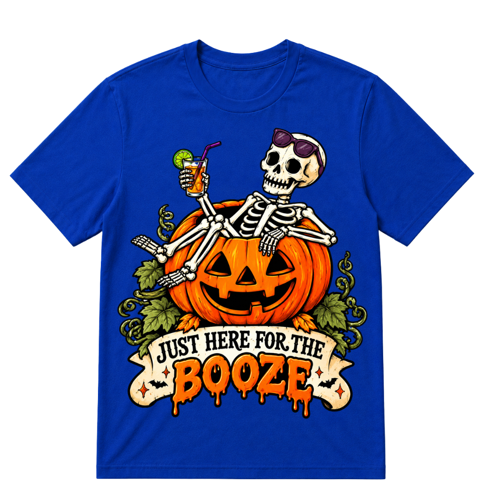 Just Here For The Booze T-Shirt, New Halloween Oversized Tee