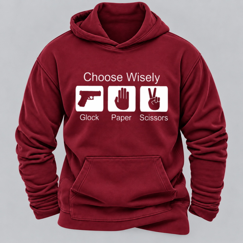 Choose Wisely – Glock Paper Scissors Funny Graphic Hoodie
