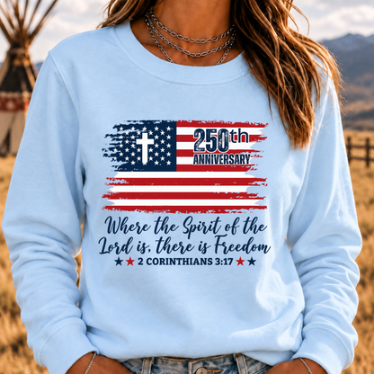 Christian America 250th Anniversary Sweatshirts, Distressed Jesus 4th Of July Shirt, American Flag Sweatshirts