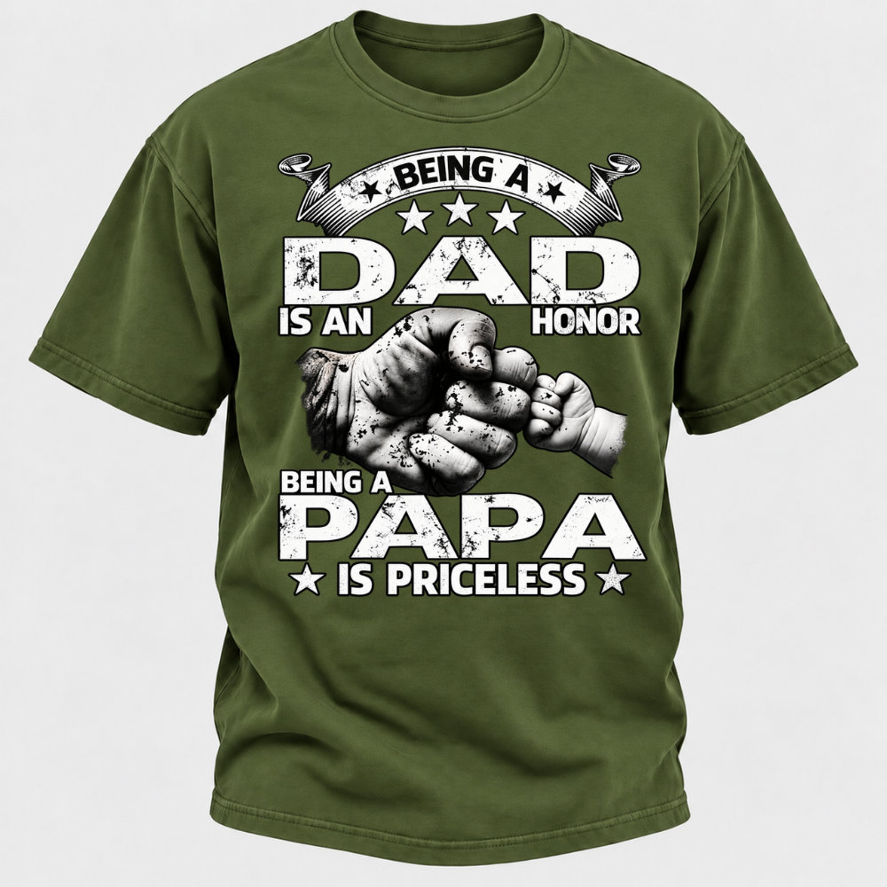 Being A Dad Is An Honor Being A Papa Is Priceless T-Shirt