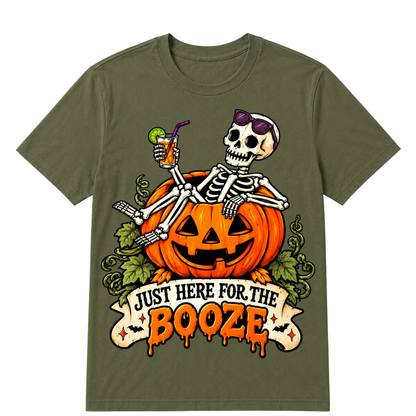 Just Here For The Booze T-Shirt, New Halloween Oversized Tee