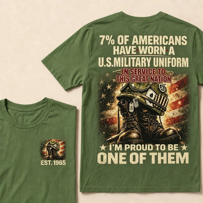 7% Of Americans Have Worn A U.S. Military Uniform Custom Year T-shirt