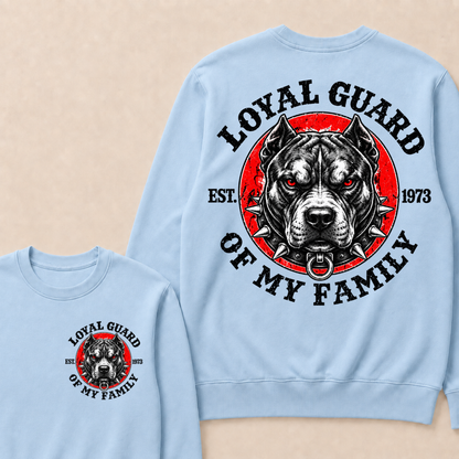 Loyal Guard Of My Family EST.Year Pitbull Dog Graphic T-Shirt Family Protector Sweatshirts