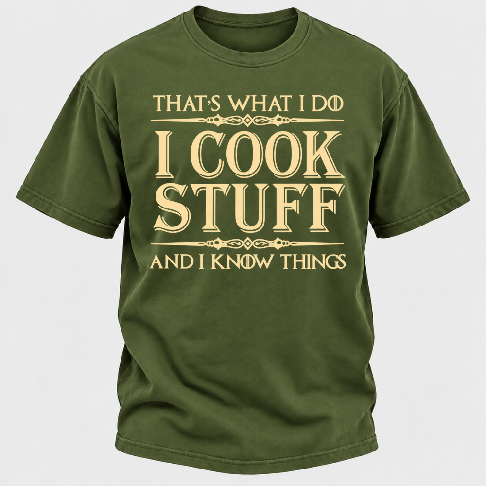That's What I Do I Cook Stuff And I Know Things Retro Kitchen Chef Graphic T-Shirt