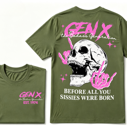 GEN X EST. Year – Badass Generation Retro Punk Tee
