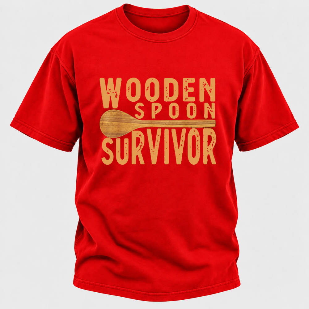 Wooden Spoon Survivor Funny Graphic T-Shirt