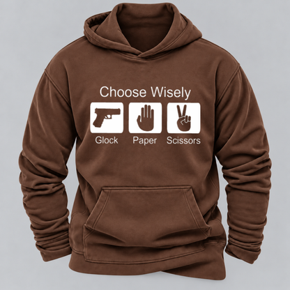 Choose Wisely – Glock Paper Scissors Funny Graphic Hoodie