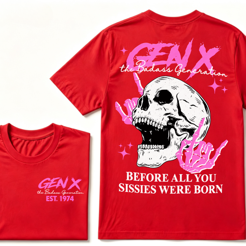 GEN X EST. Year – Badass Generation Retro Punk Tee