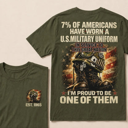 7% Of Americans Have Worn A U.S. Military Uniform Custom Year T-shirt