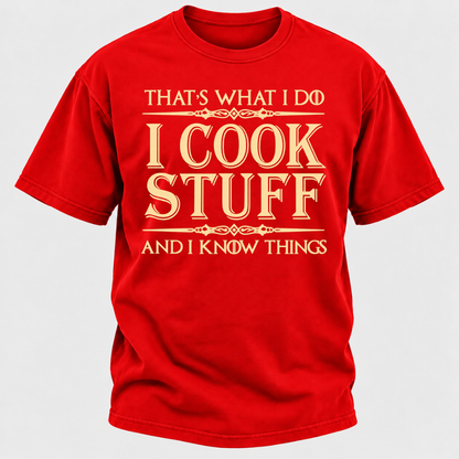 That's What I Do I Cook Stuff And I Know Things Retro Kitchen Chef Graphic T-Shirt
