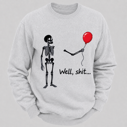 Funny Skeleton Red Balloon Graphic Sweatshirts