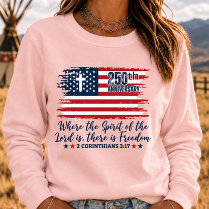 Christian America 250th Anniversary Sweatshirts, Distressed Jesus 4th Of July Shirt, American Flag Sweatshirts