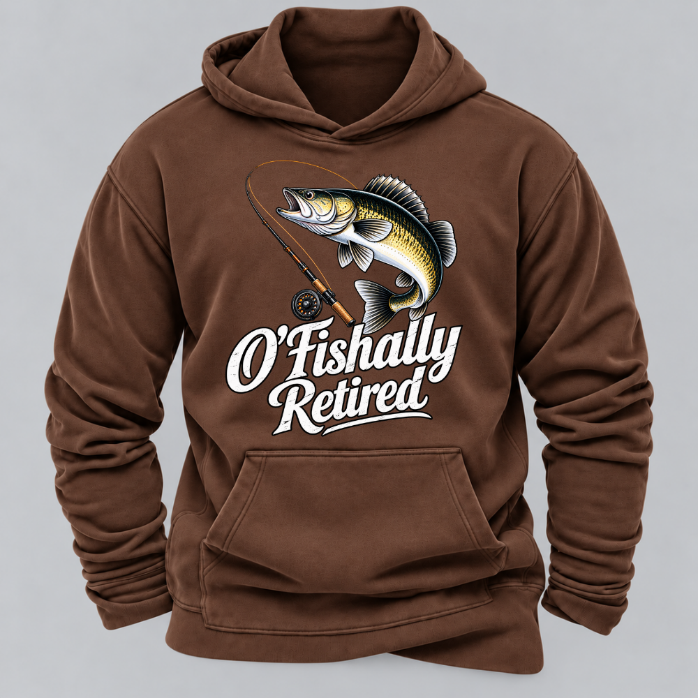 O'Fishally Retired Premium Fit Mens Hoodies