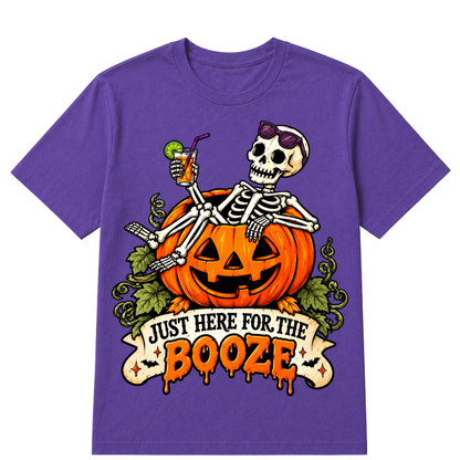 Just Here For The Booze T-Shirt, New Halloween Oversized Tee