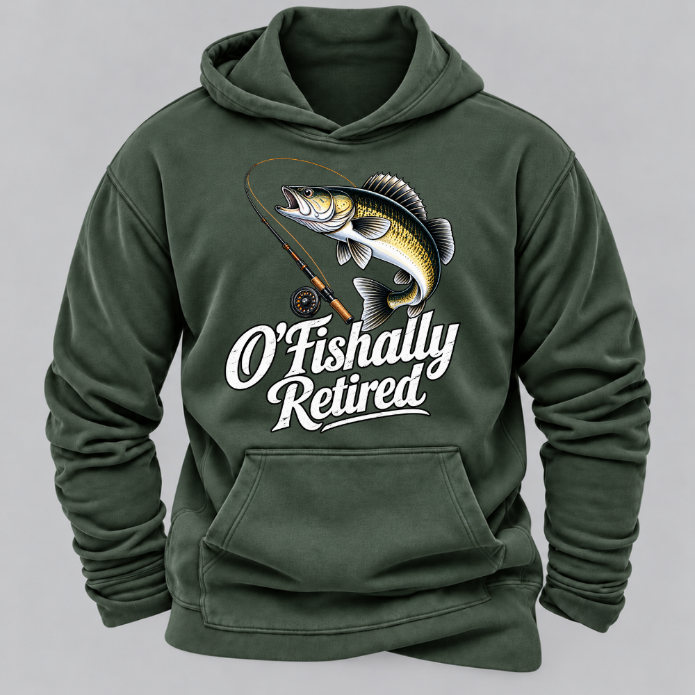 O'Fishally Retired Premium Fit Mens Hoodies