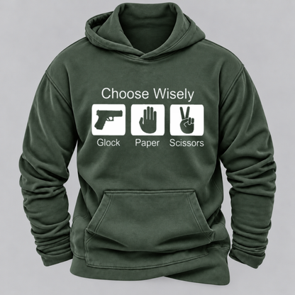 Choose Wisely – Glock Paper Scissors Funny Graphic Hoodie